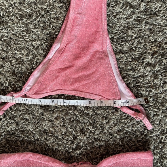 “Pink Glittery Two-Piece Bikini Set - Size Small” - Picture 4 of 7